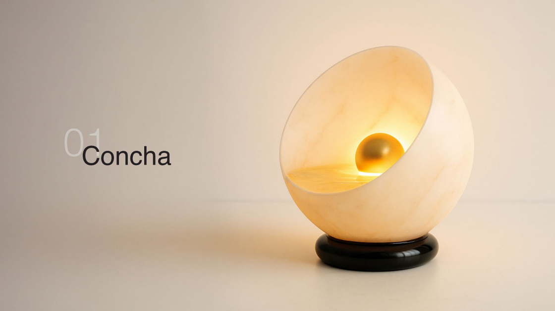 Lampe, die das Material zeigt